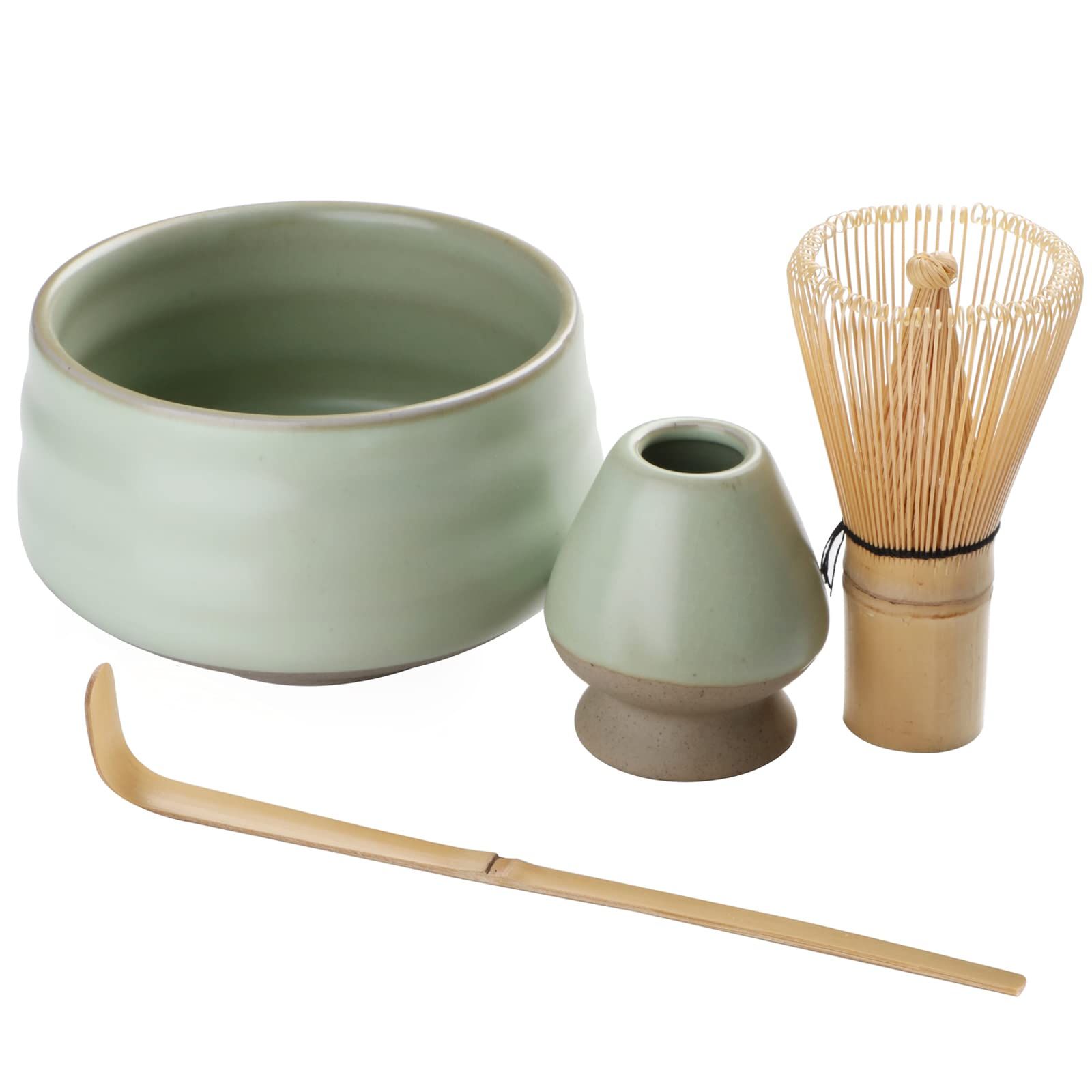 お点前セット 抹茶セット 茶道具セット 抹茶茶道セット 茶碗 茶筅(百本立) 茶筅立て 茶杓(薄緑)