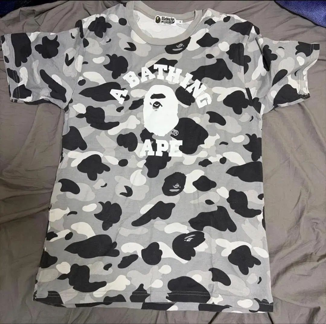 アベイシングエイプ ファースト カモフラージュ カレッジ Tシャツ グレー