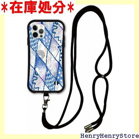 スマホショルダー付 iPhone16互換品 ケース i-coronケース スマホケース スカラー ScoLar デザイン アイフォン16互換品ケース 側面 保護 耐衝撃 スマホカバー スカラコ クレヨン画 ブルー かわいい 2477