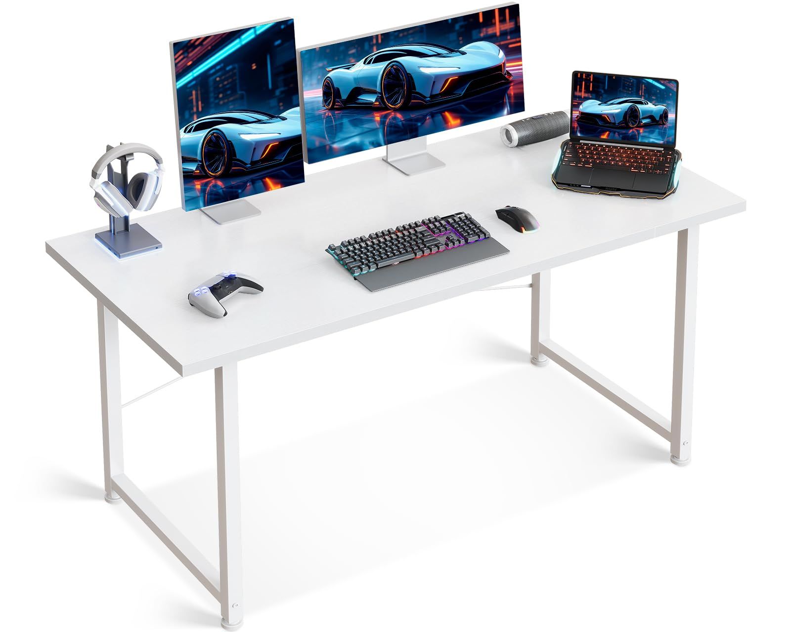 AODK デスク ゲーミングデスク 机 pcデスク 幅120cm パソコンデスク ゲームデスク computer desk オフィスデスク 学習机 在宅ワーク おしゃれ 組立簡単 ホワイト