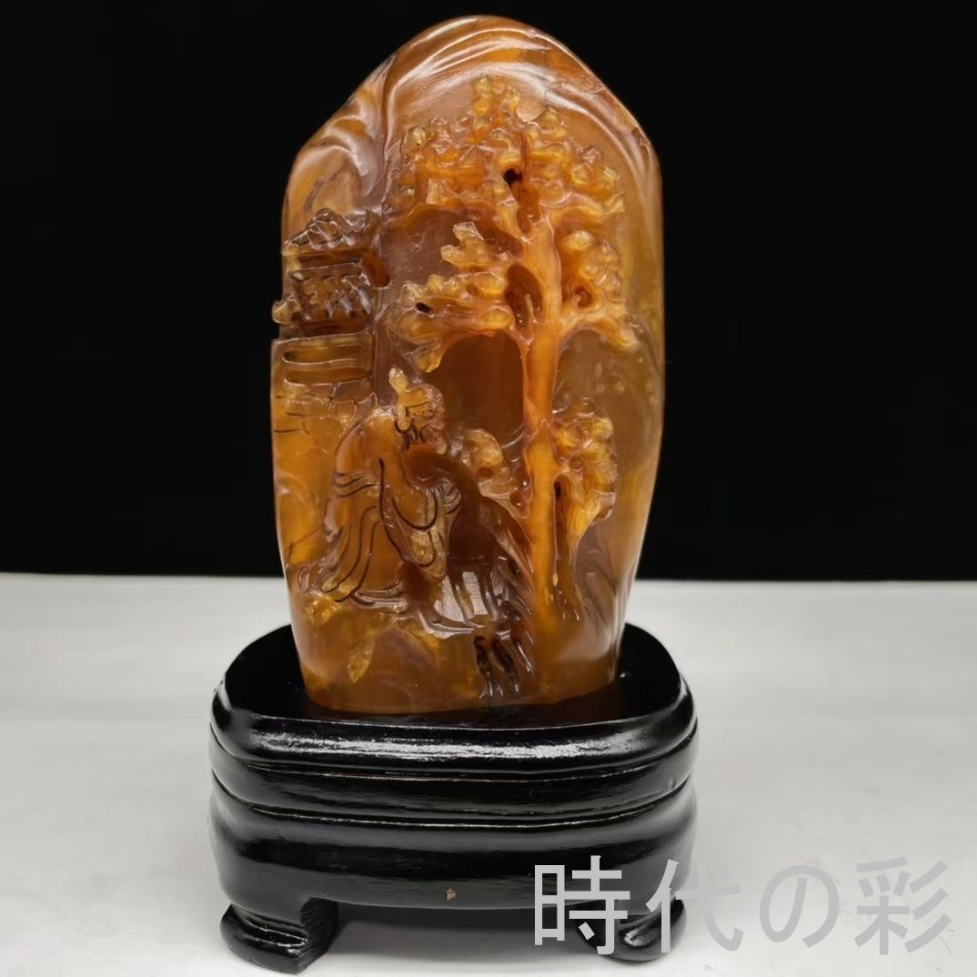 中国古美術 旧蔵 甲申年 昌碩款 田黄石 凍石随形印章 擺件 細密彫 書道具 印材 唐物 文房置物 收蔵逸品 R08052002