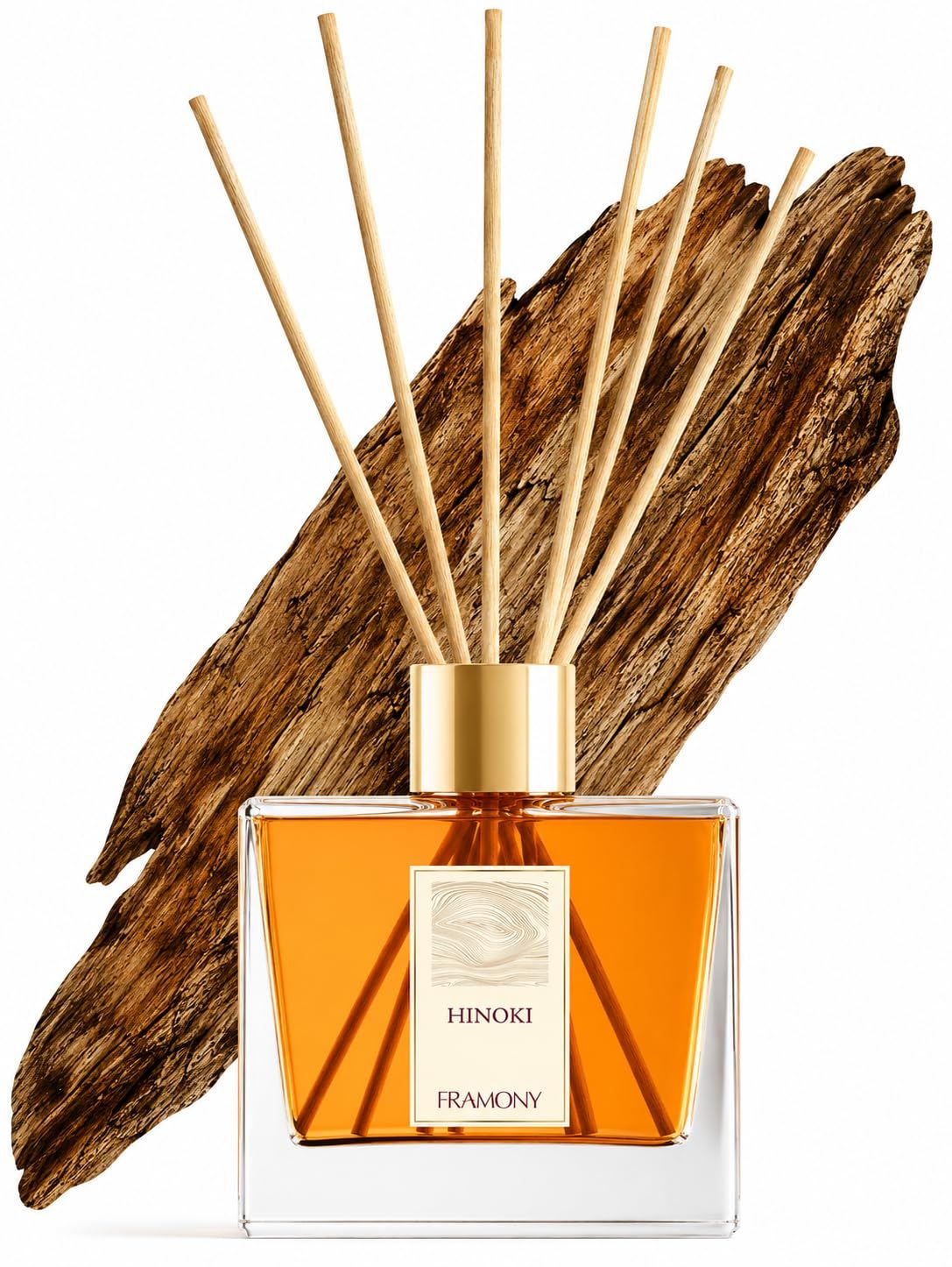 【エタノールフリー】FRAMONY ヒノキ リードディフューザー ホテルのような落ち着くウッディな香り 200ml ルームフレグランス 芳香剤 ギフト 国内発送 b0a148a1