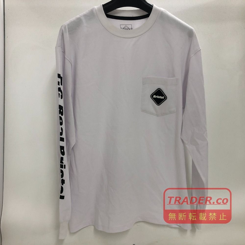 02w24775 F.C.Real Bristol ポケット付Tシャツ ホワイト M 中国製 メンズ 長袖Tシャツ コットン FCRB-232084 【中古品】