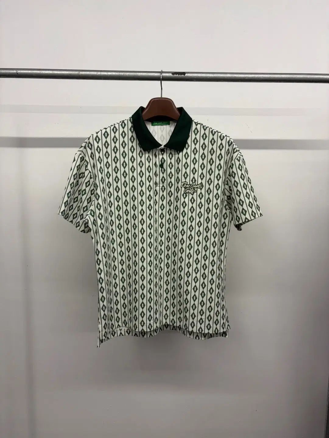 (100) メンズ ザカートゴルフ プリント パータン オーバーサイズ 半袖T カラーTシャツ ポロTシャツ