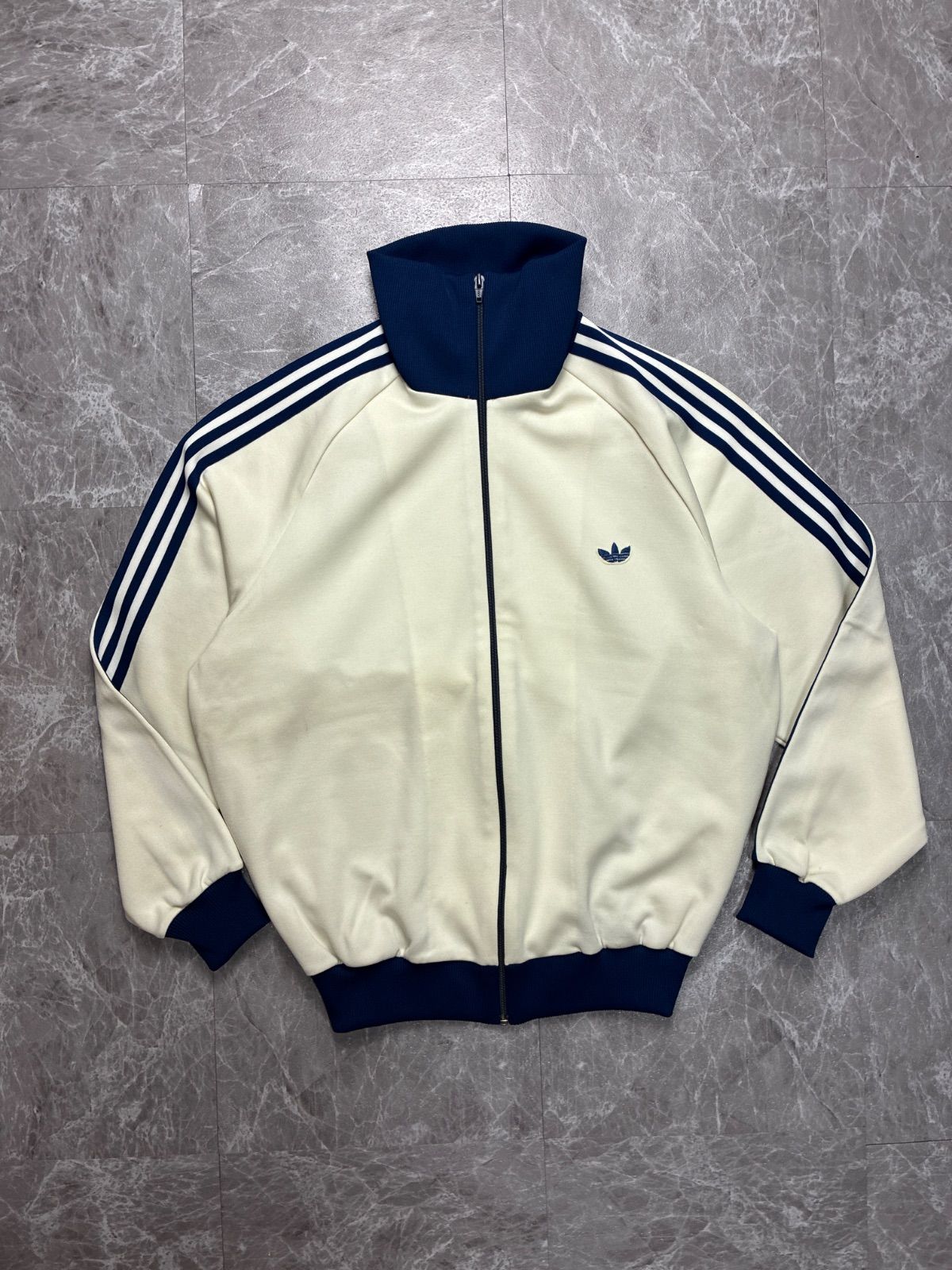  ADS-4F トラックジャケット デサント製 70s~80s アディダス デサント期 70s80s トラックジャケット 白×ブルー ADS-4F 5