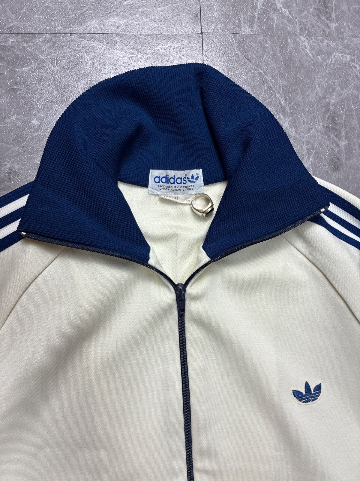 アディダス デサント期 70s80s トラックジャケット 白×ブルー ADS-4F 5