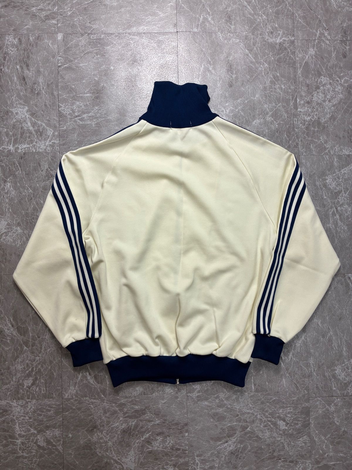 80s  デサント ADS-4F トラックジャケット 5号 アディダス デサント期 70s80s トラックジャケット 白×ブルー ADS-4F 5