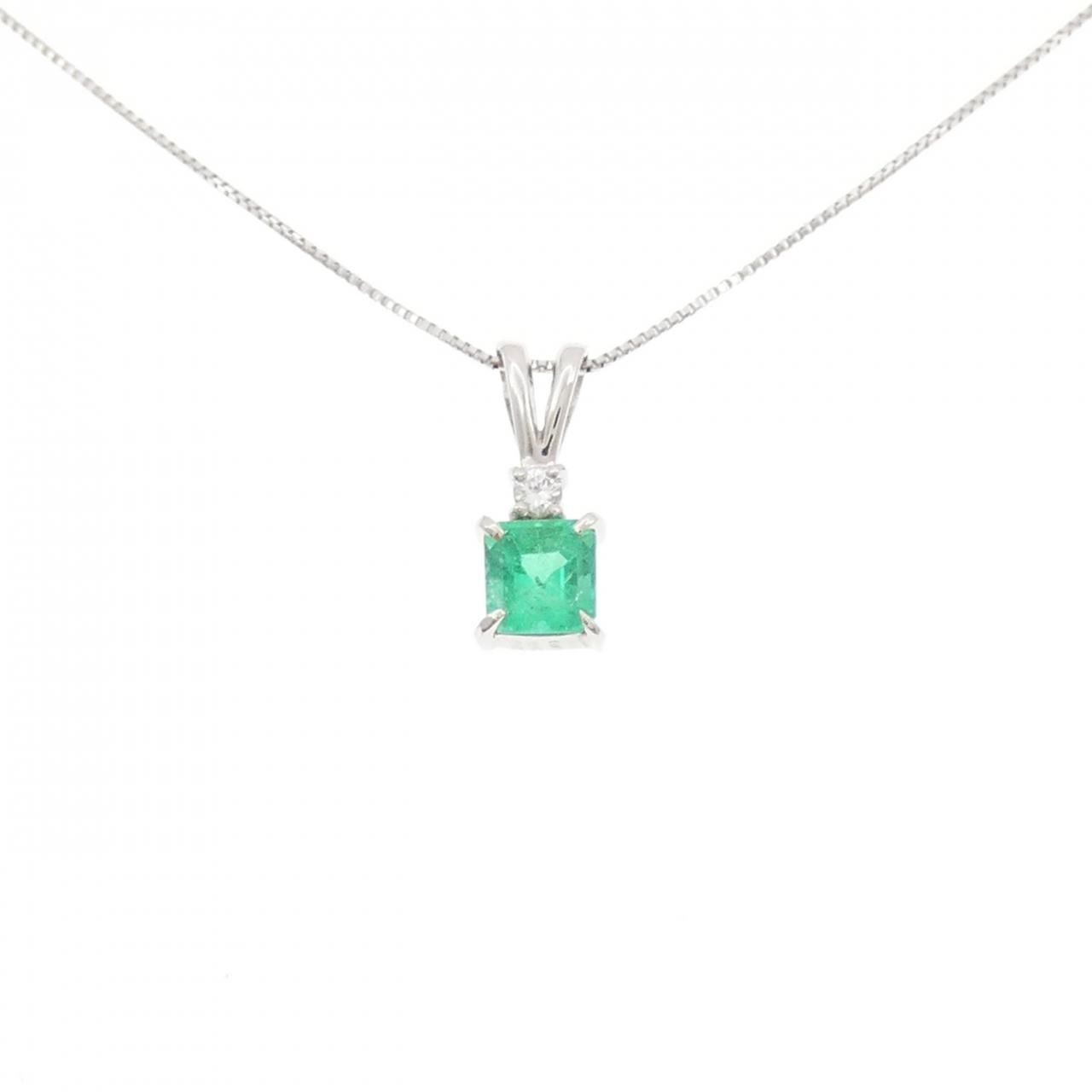 PT900/PT850 エメラルド ネックレス 0.52CT