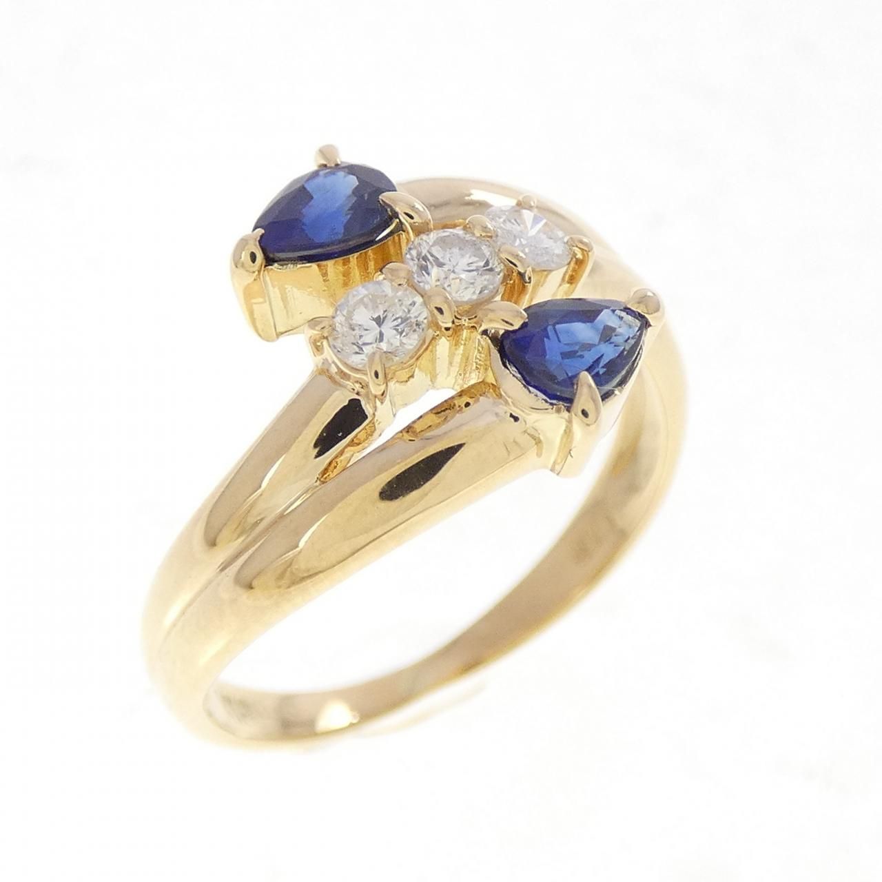 K18YG サファイヤ リング 0.45CT
