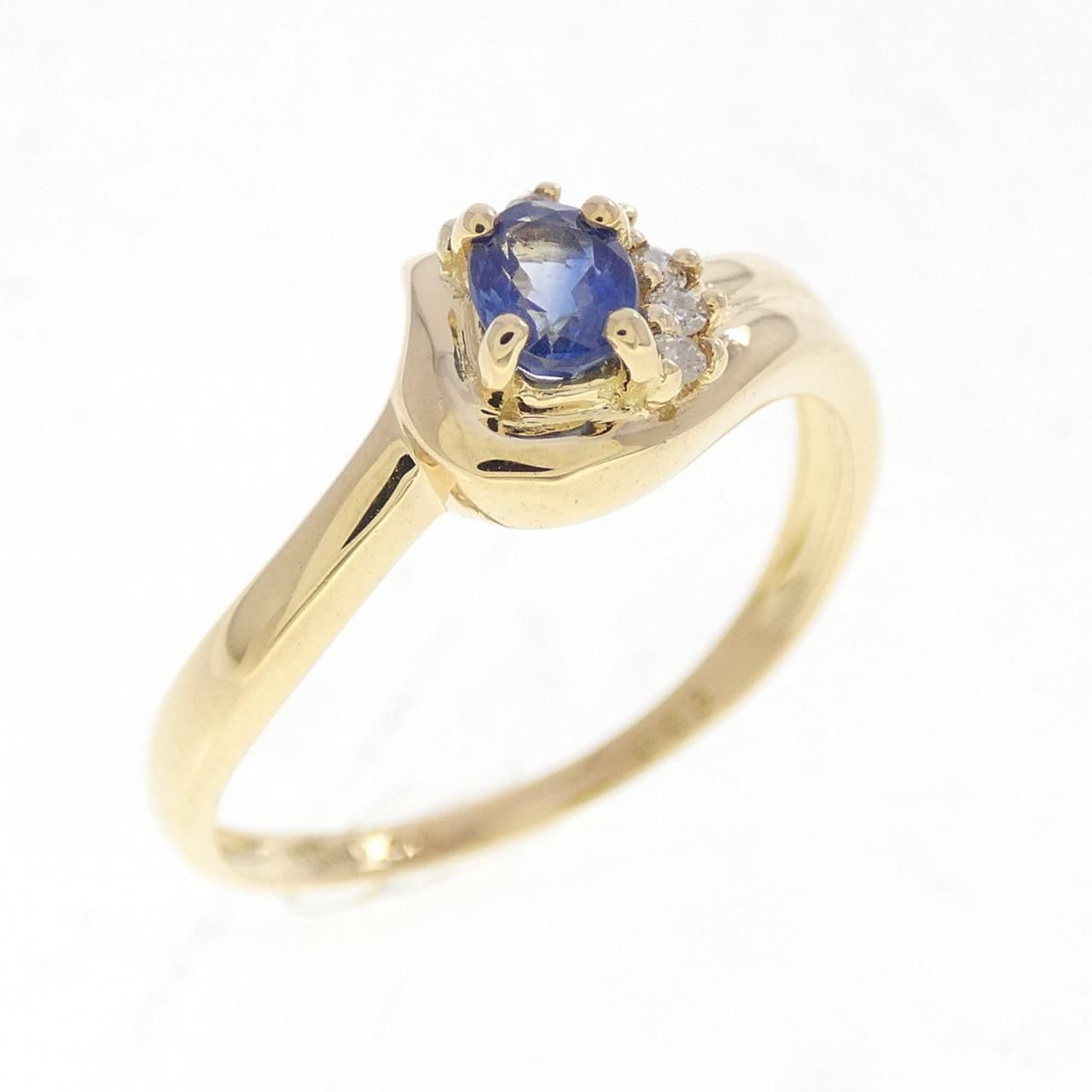 18KYG サファイヤ リング 0.24CT