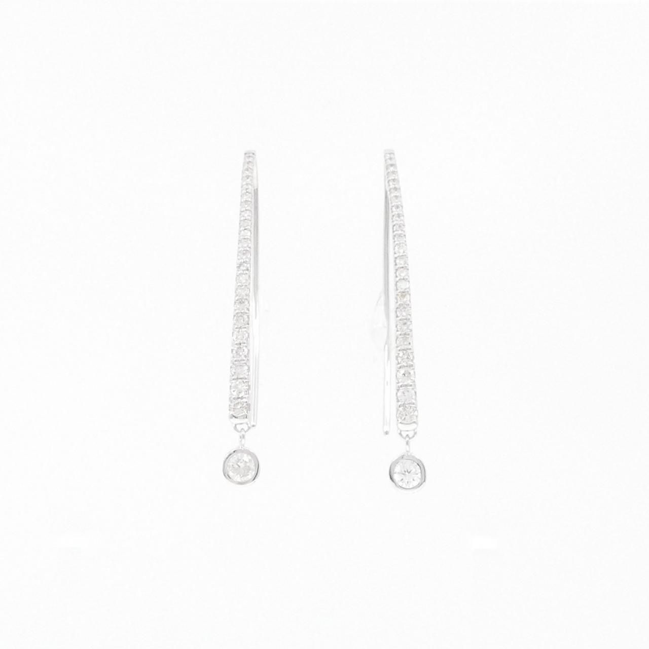 K18WG ダイヤモンド ピアス 0.14CT