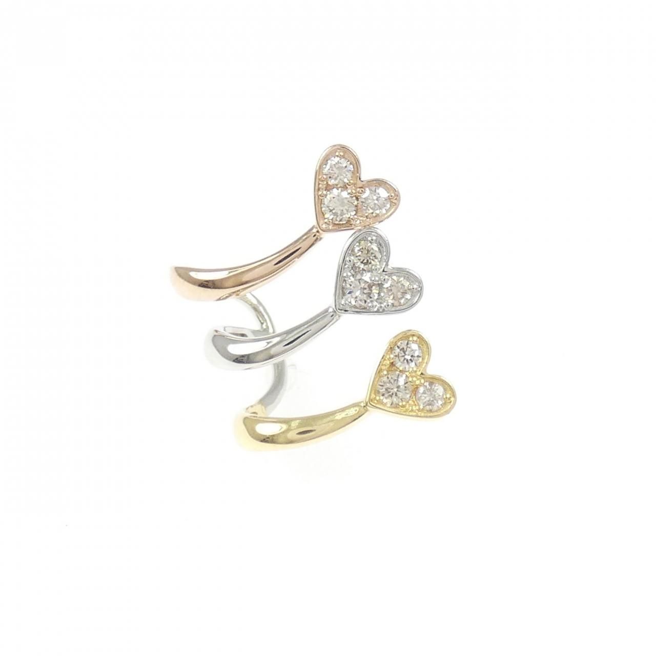 K18YG/PT950/K18PG/PT900 ダイヤモンド ピアス 0.25CT 片耳