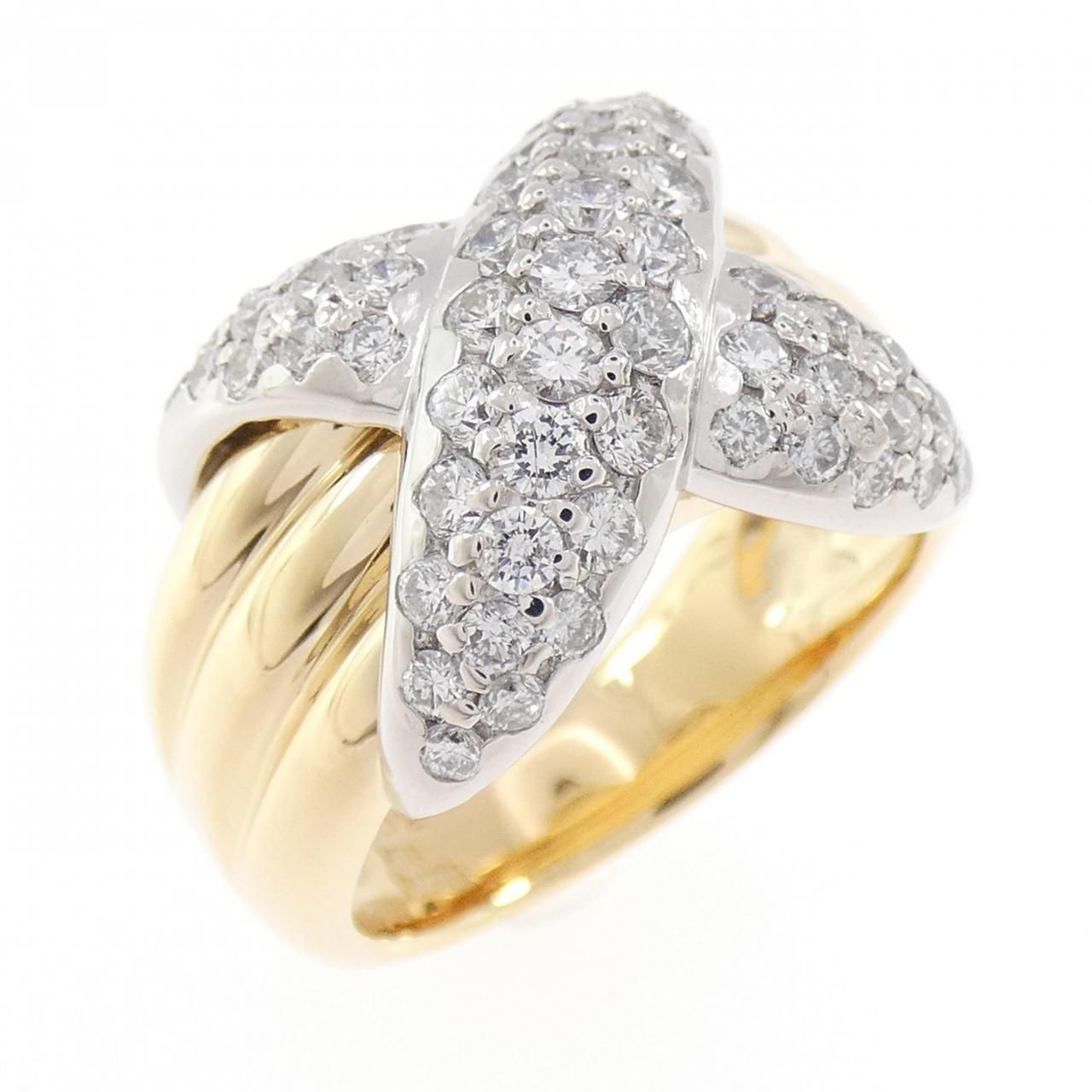 K18YG/PT900 ダイヤモンド リング 1.02CT