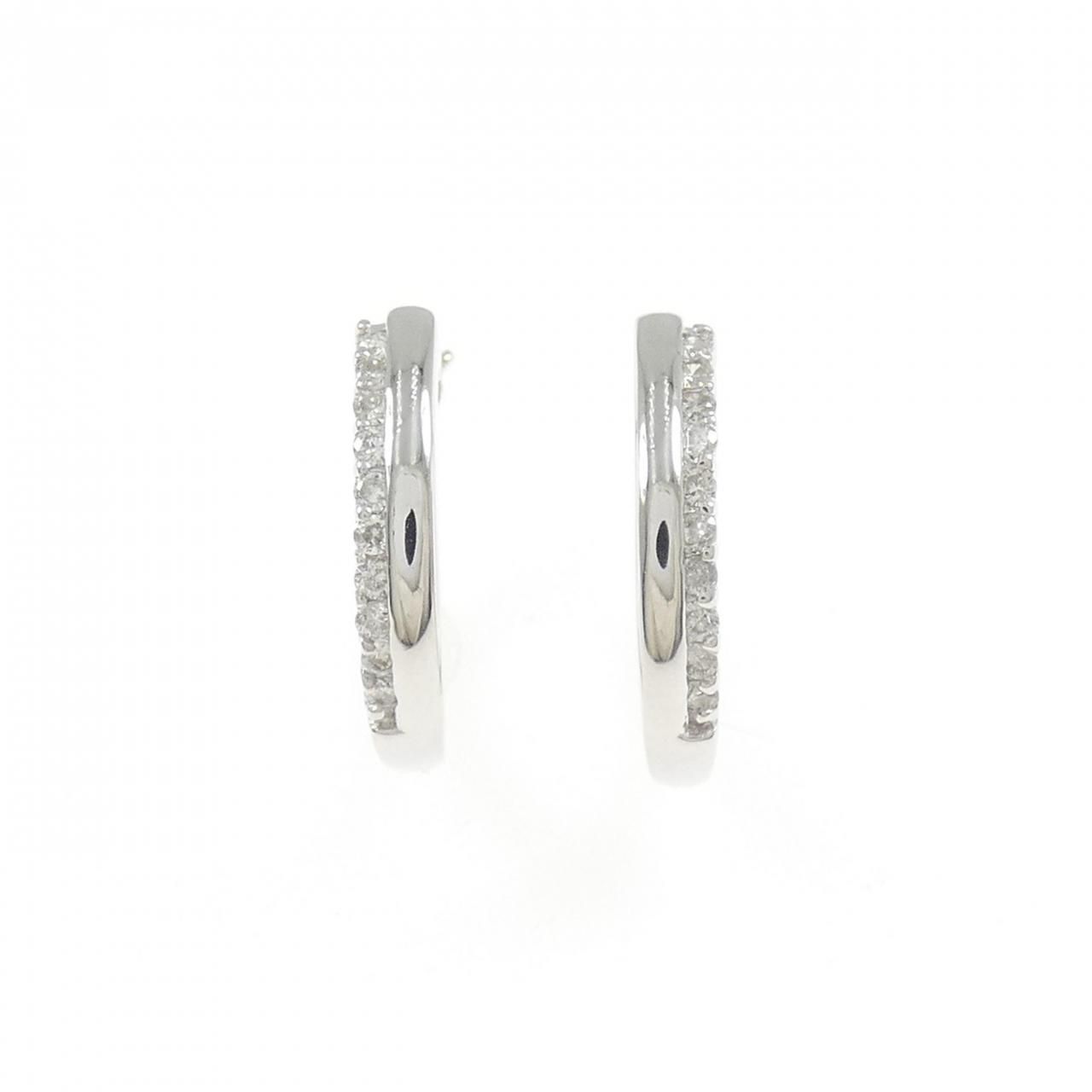 K18WG ダイヤモンド ピアス 0.16CT