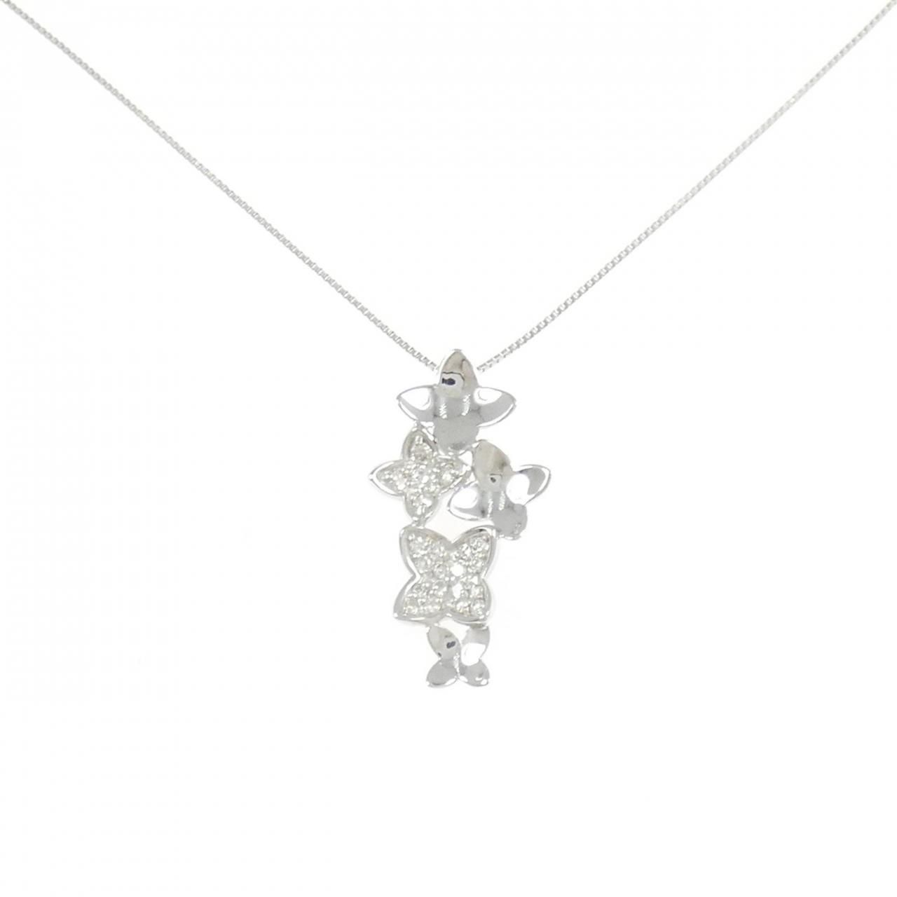 K18WG ダイヤモンド ネックレス 0.18CT