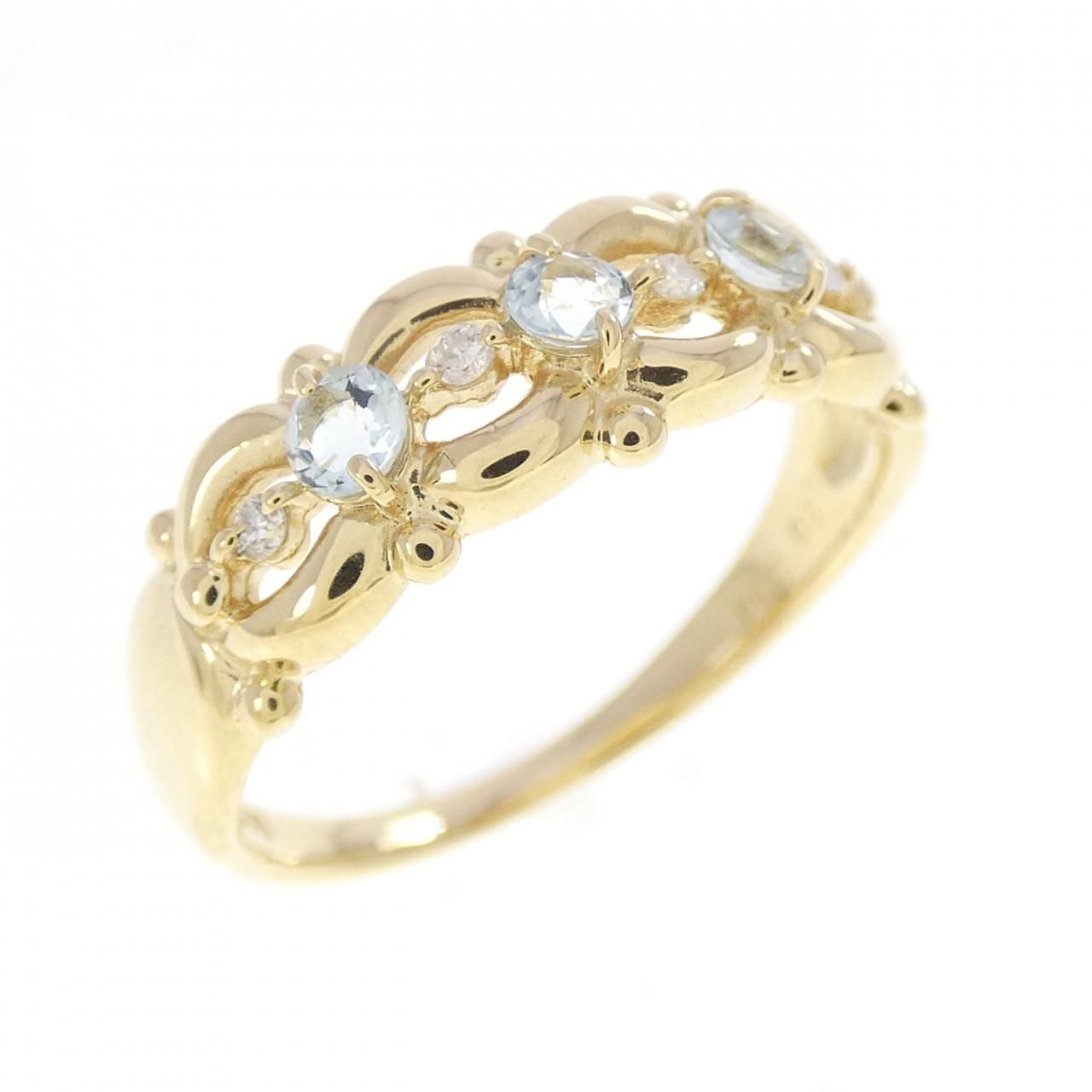 K18YG アクアマリン リング 0.20CT