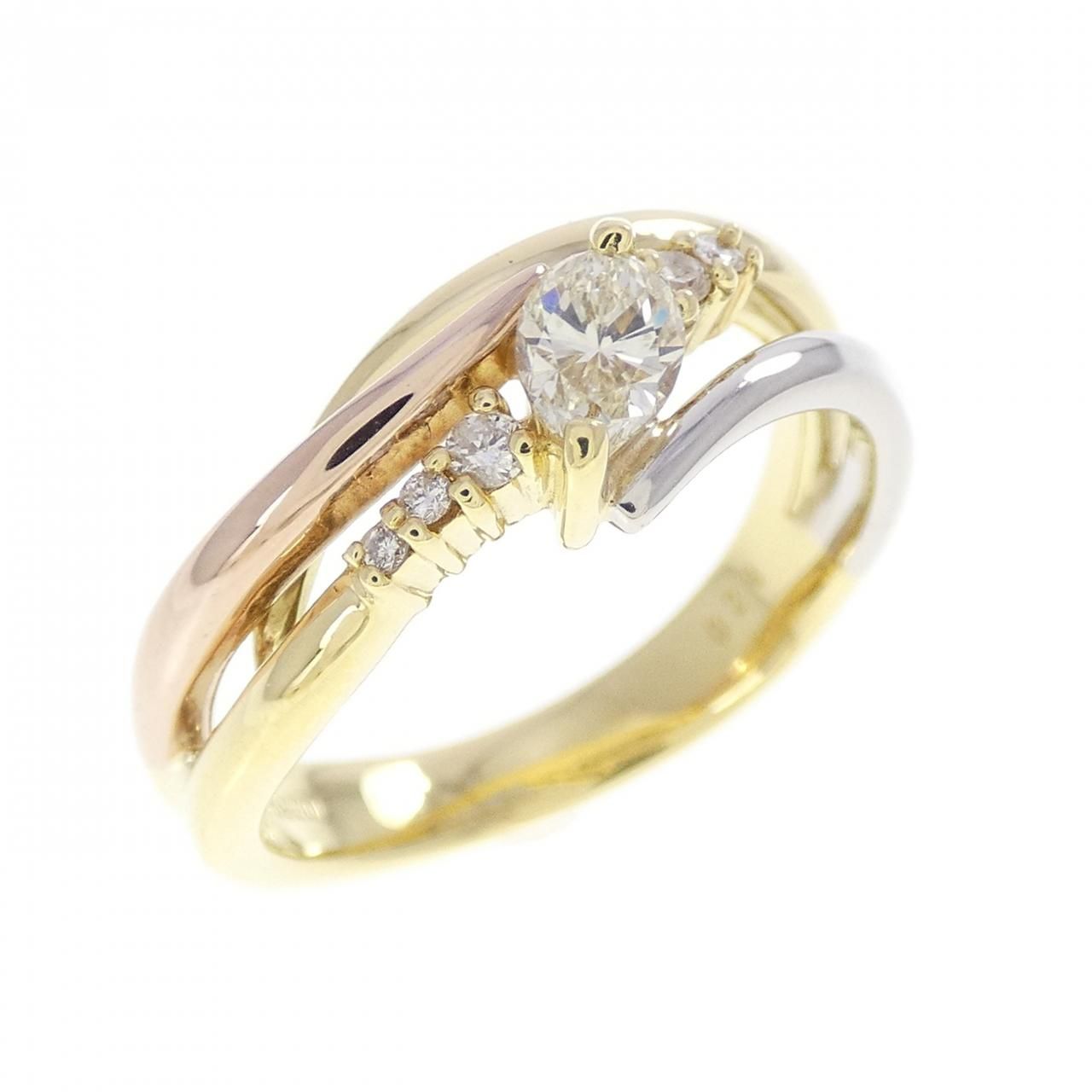 K18YG/PT900 ダイヤモンド リング 0.29CT
