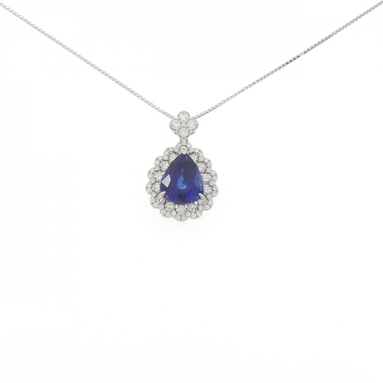 【リメイク】PT900/PT850 ロイヤルブルー サファイヤ ネックレス 4.643CT スリランカ産
