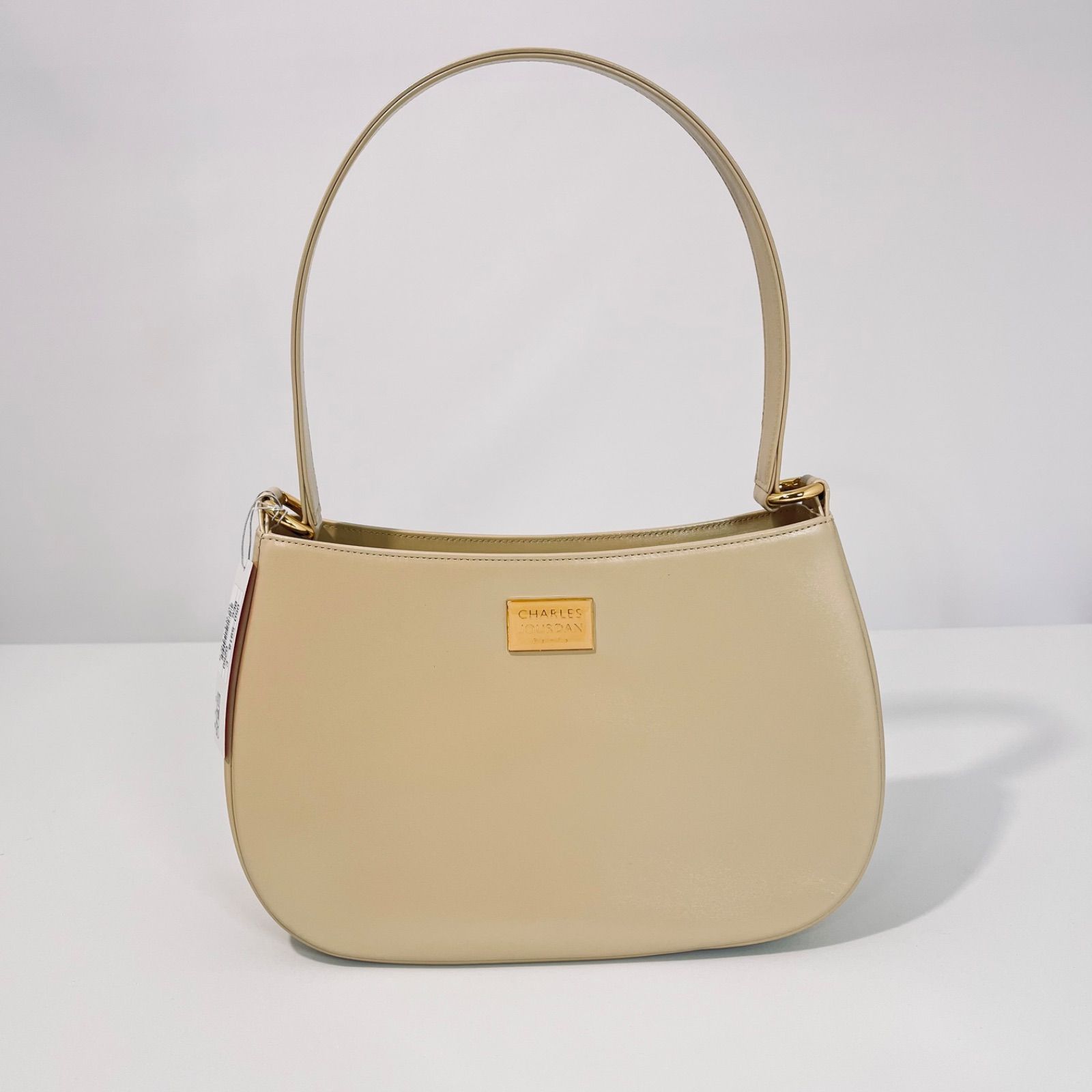 シャルルジョルダン レザーショルダーバッグ ベージュ 未使用品 