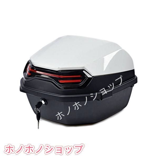 美品未使用バイク用リアボックス トップケース リアボックス 大容量 バイクボックス トップボックス 取付ベース付 ロック 鍵 反射板 夜間安全 汎用