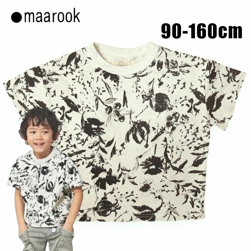 maarook「モノトーンフラワープリントTシャツ」(140-160cm)