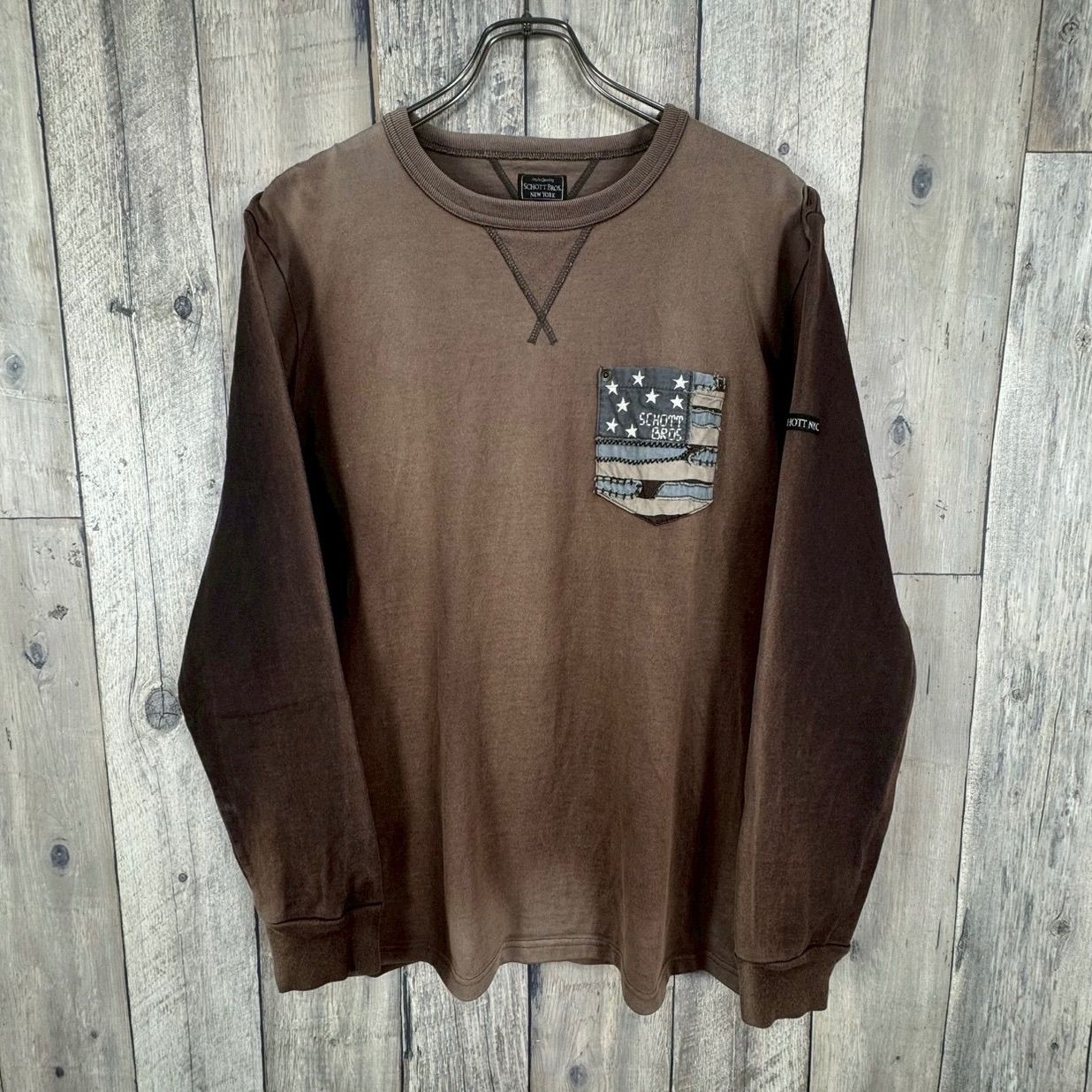 SCHOTT BROS. NEW YORK ショット フェード ブラウン 両V Vガゼット 肉 