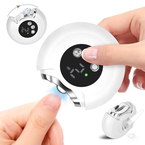 【最新モデル?安心】電動爪削り BFYSYO 自動爪切り 爪削り爪磨き3段階スピード 電動爪切り 新型 2in1両用爪切り爪研き Type-C充電式 電動爪けずり LEDライト 低騒音 軽量 つめきり 介護用 安全 子供/大人/高齢者に向け b2a04dcb