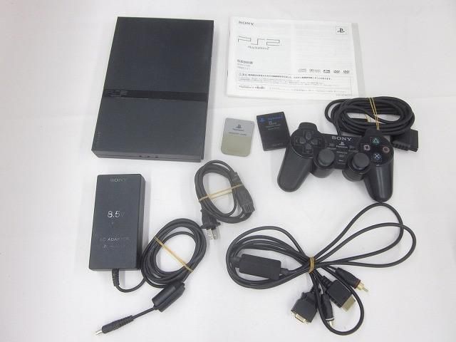 中古品 ゲーム プレイステーション2 PS2 本体 SCPH-77000 チャコールブラック 動作品 コントローラー・メモリーカード・周辺機器付き