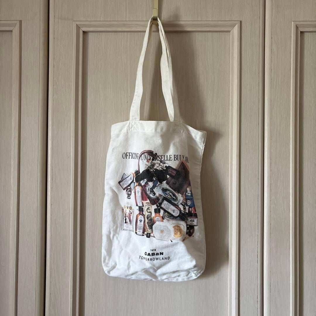キャバン CaBan エコバッグ BAG 手提げ　TOMORROWLAND トゥモローランド　コットン　cotton　ホワイト　白 シロ　WHITE　リカー