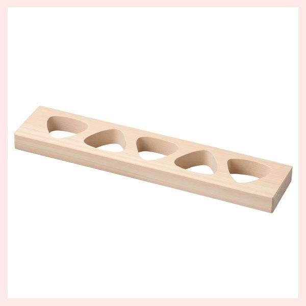 木製（ヒノキ）おにぎり抜型＜物相型＞「約45x10xH3cm」／5穴　※おむすび,業務用,家庭,ウッド,日本製,国産　◎2個目～大幅値引き対象商品 4,429円