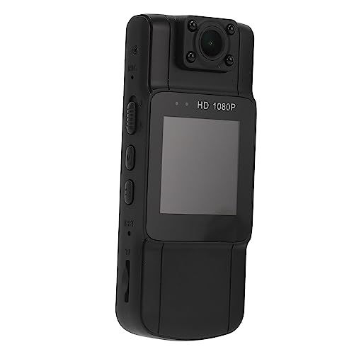 4K HD ミニボディカメラ、1.54 インチディスプレイ付き小型ウェアラブルカメラ赤外線ナイトビジョン、180 度回転レンズ、ポータブルボディ装着ビデオレコーダーサポートモーション検出Y 70e57588