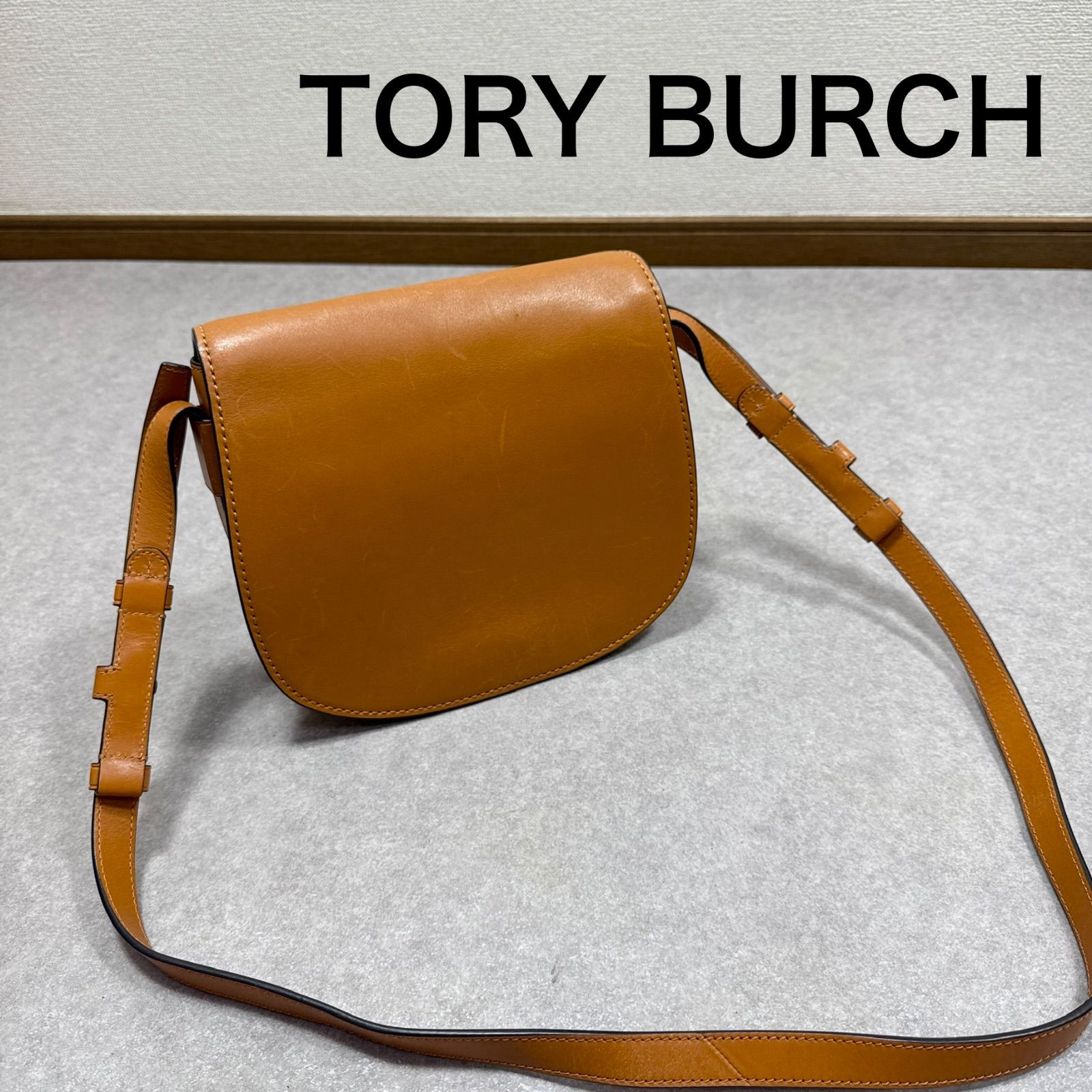 TORY BURCH トリーバーチ サドルショルダーバッグ レザー ブラウン 