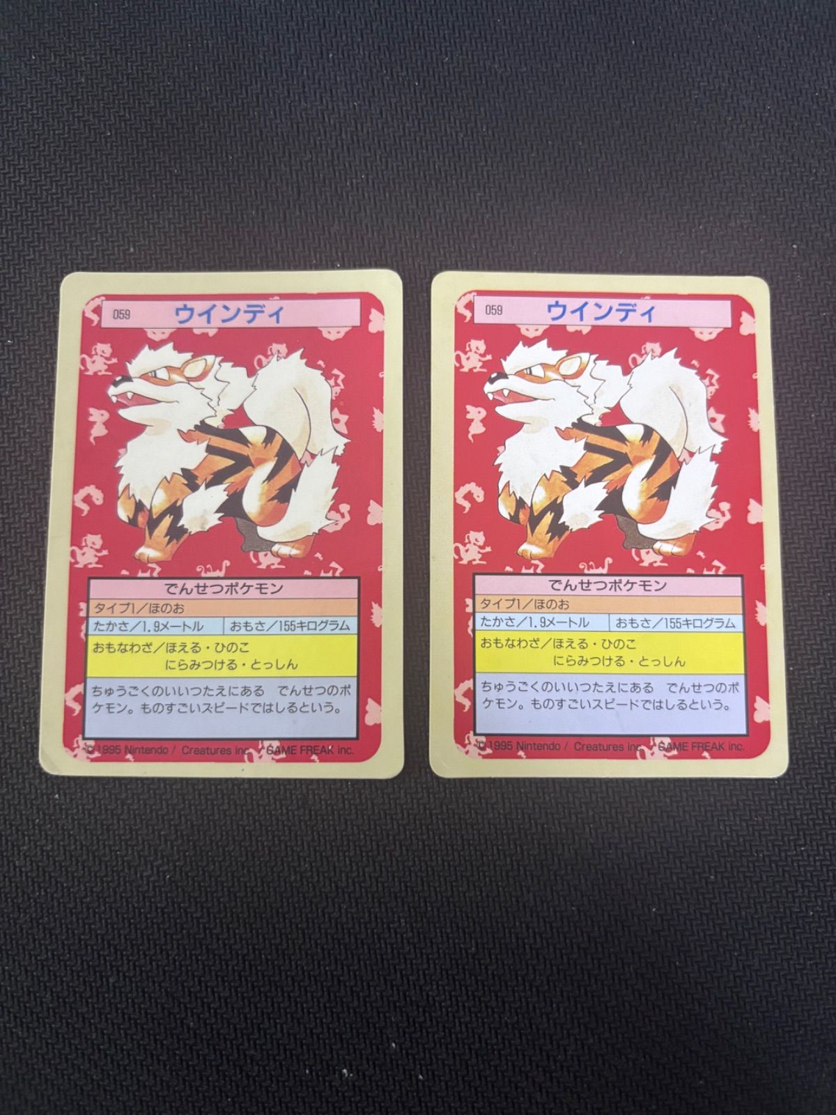 ポケモンカード 裏面緑裏面青 トップサン ウインディ 2枚 - メルカリ