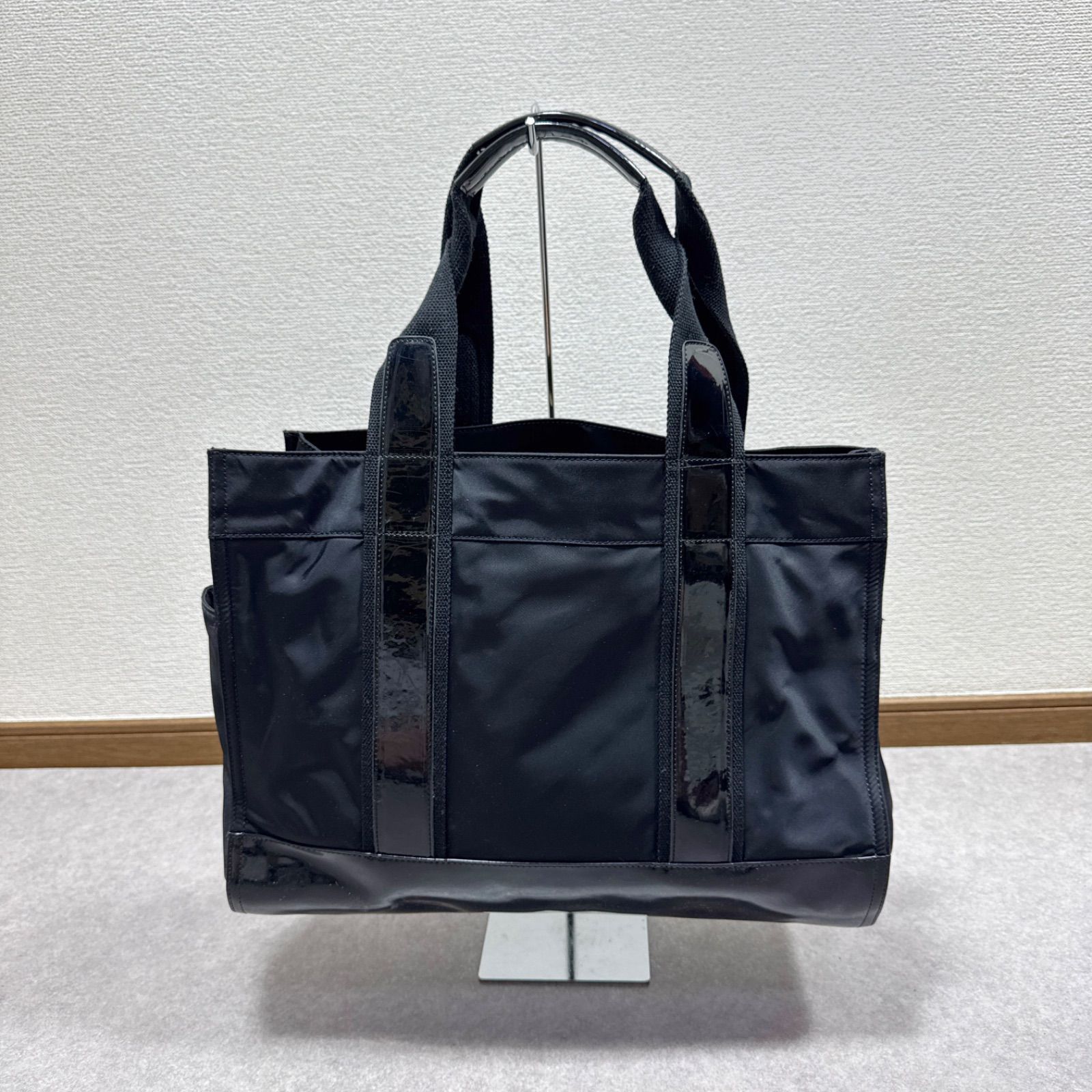 TORY BURCH トリーバーチ ナイロン × エナメル トートバッグ 