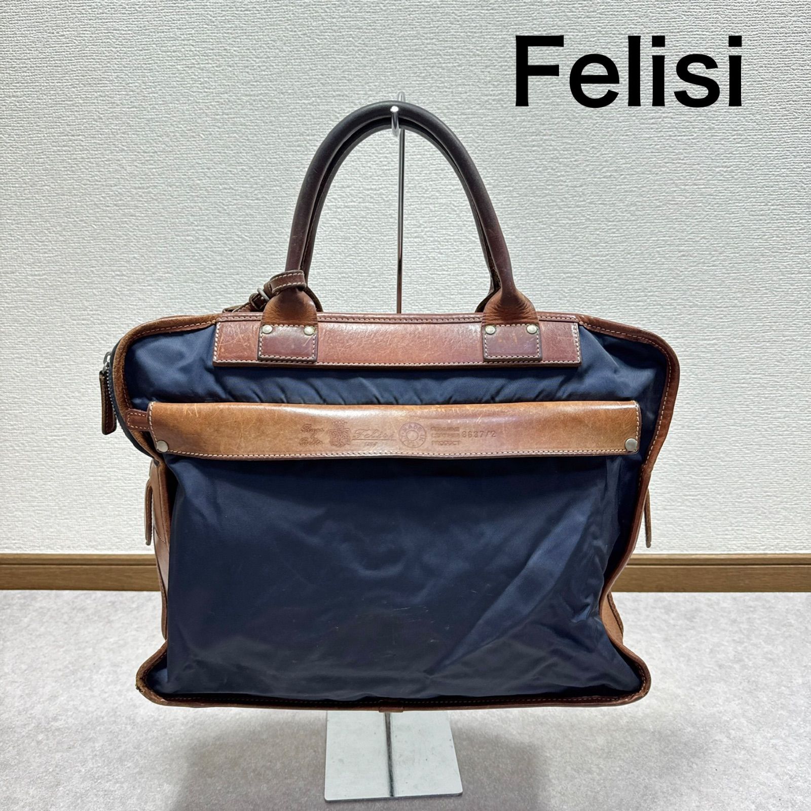 Felisi フェリージ 本革 レザー × ナイロン ビジネスバッグ - メルカリ