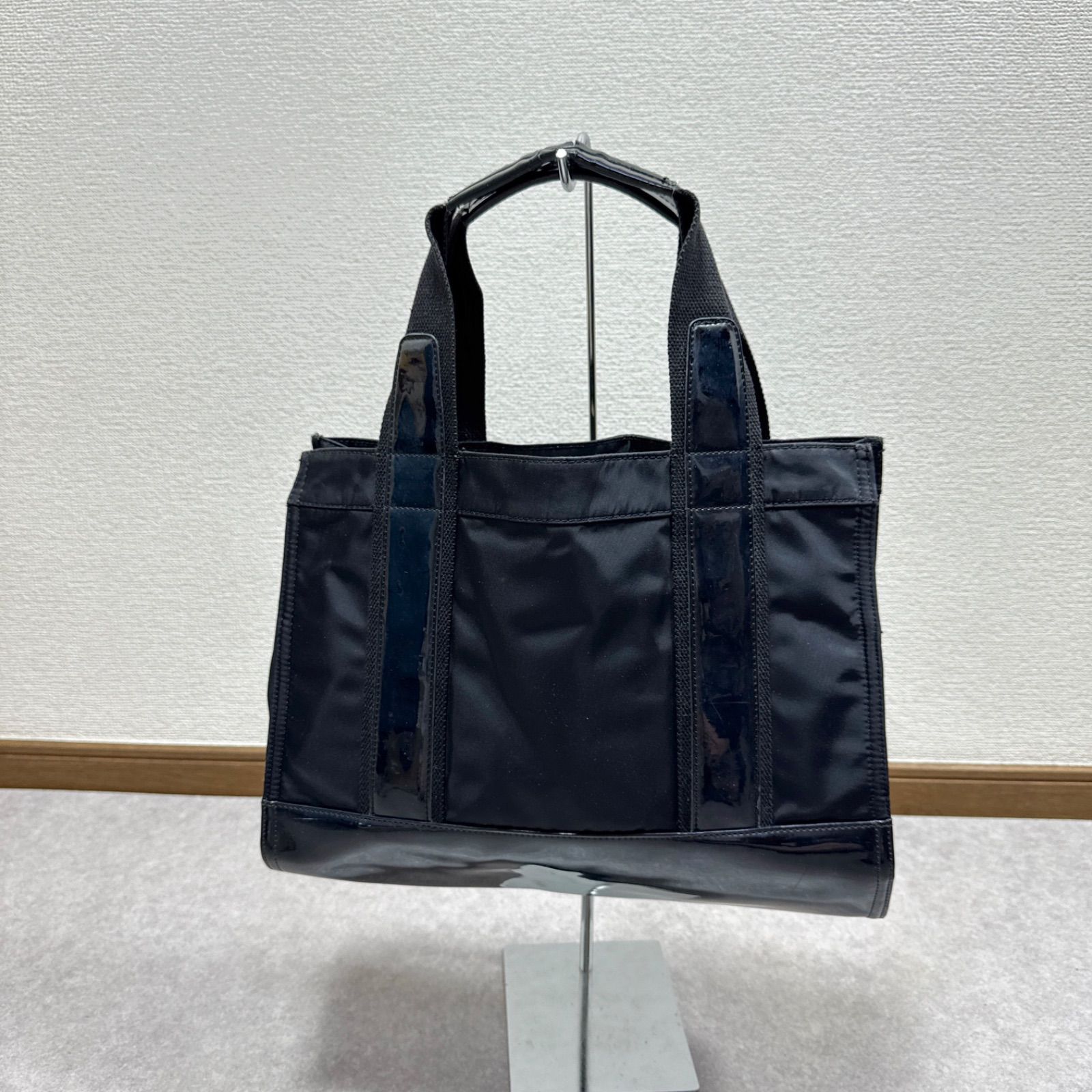 TORY BURCH トリーバーチ ナイロン × エナメル トートバッグ 