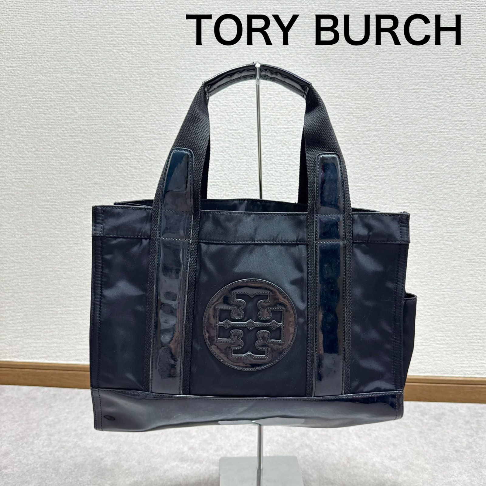 TORY BURCH トリーバーチ ナイロン × エナメル トートバッグ 