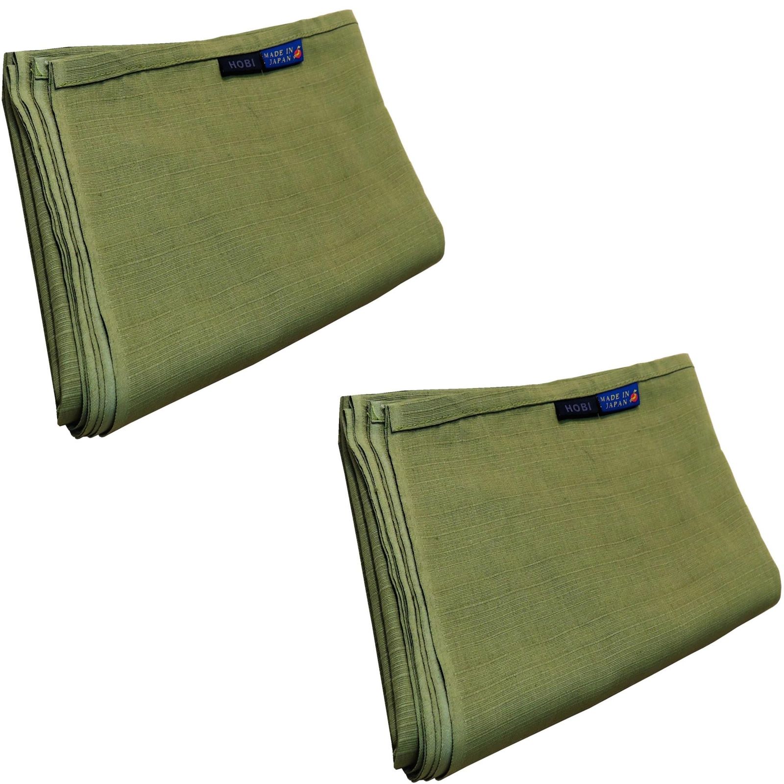 新品 HOBI【日本製】tenugui (Mサイズ2枚セット) 遠州染め [職人による注染] シャンタン生地/綿100% 吸水速乾 軽量 薄手 スポーツ キャンプ ソロ ブッシュクラフト レジャー オリーブドラブ【MADE IN JAPAN】