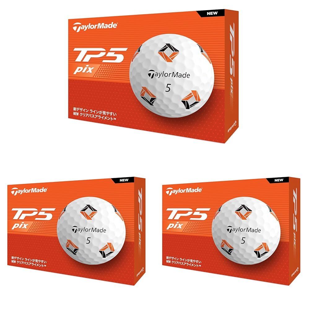 新品 TaylorMade テーラーメイド 日本正規品 TP5 Pixシリーズ 2024 ゴルフボール 1ダース(12個入) (× 3)