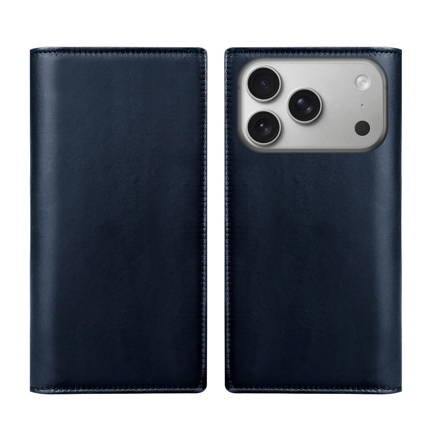 新品 ABBI SIGNATURE iPhone 17 Pro 用 ケース 手帳型 日本製 イタリアン本革 LISCIO [ MagSafe対応 ベジタブルタンニンレザー 革職人ハンドメイド ワイヤレス充電対応 ] ABS27854i17PR ネイビー 【正規
