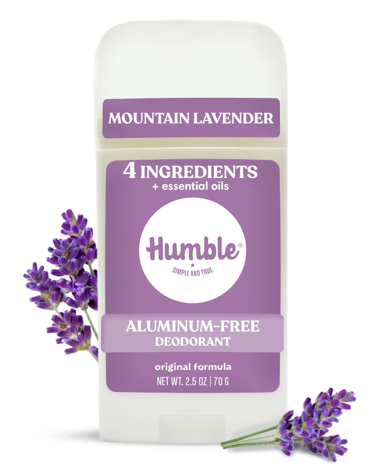 新品 Humble All Natural Deodorant Aluminum and Paraben Free Cruelty Free Men's and Women's Deodorant Mountain Lavender Pack of 1