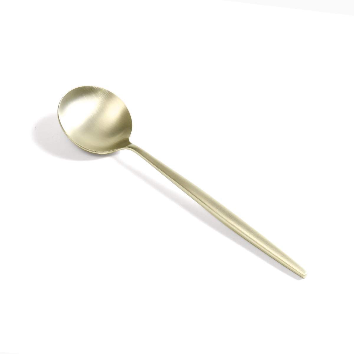新品 Cutipol クチポール ムーン シャンパンゴールド (サテン仕上げ) デザートスプーン 高品質ステンレス製 食洗機対応 菓子やデザートにぴったり