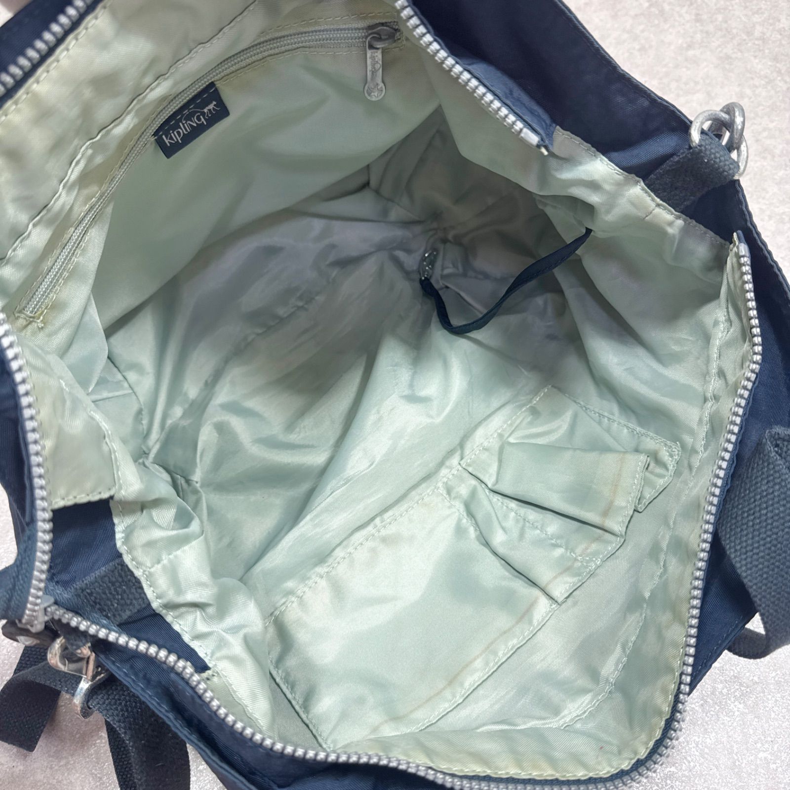 ◇1円 本物 キプリング ハンド 2WAY ネイビー ショルダーストラップ 