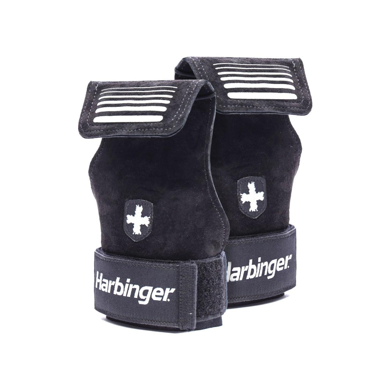 新品 ハービンジャー(Harbinger) パワーグリップ リフティンググリップ デッドリフト 背中や腕の筋トレに 初心者~上級者 2個入り S/Mサイズ レザー 男女兼用 361347