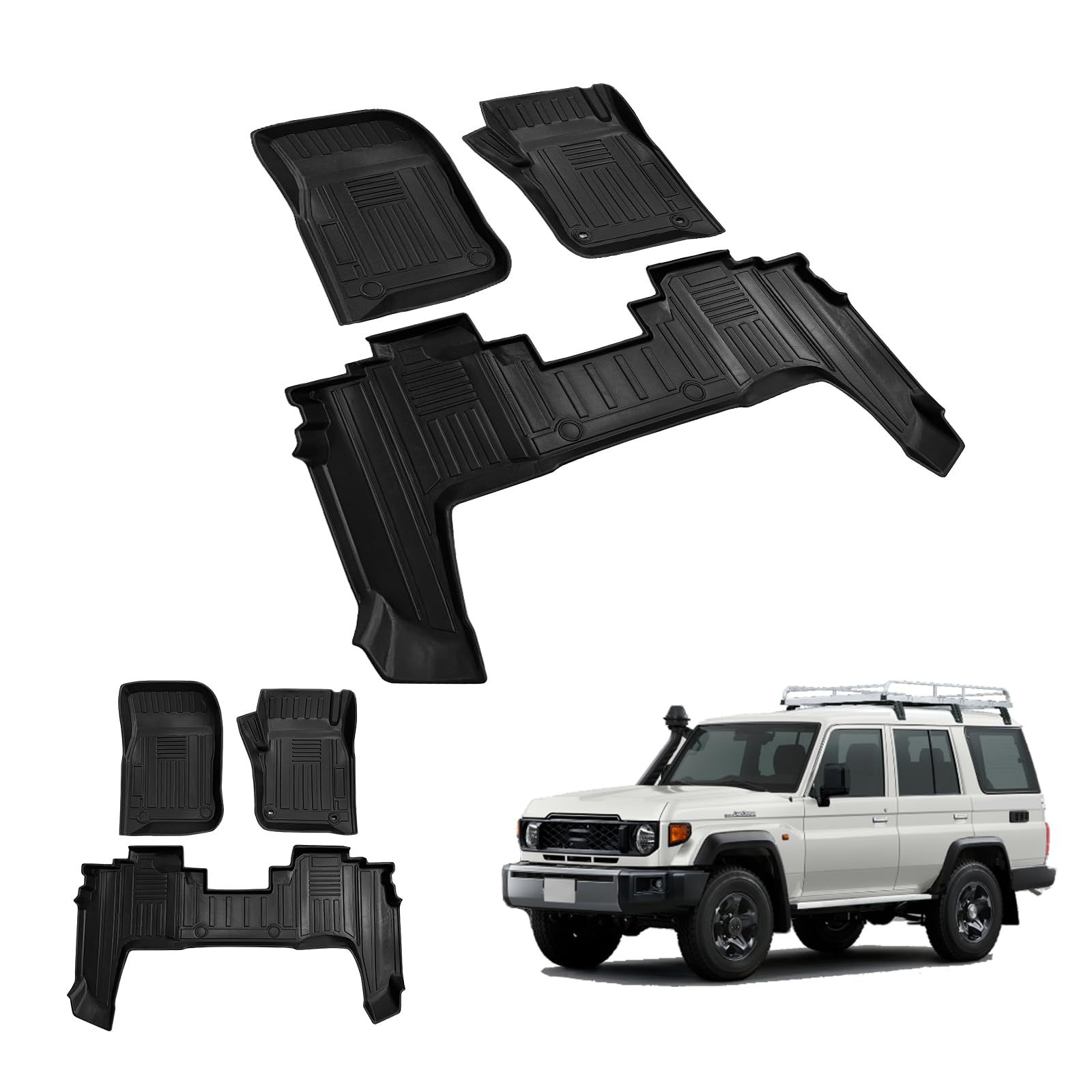新品 BIGKON 適合対応Land Cruiser 70系専用 トヨタ ランドクルーザー70 フロアマット 2023年11月-現行 トヨタ ランドクルーザー GDJ76W フロアマット LC76 3D防水マット 滑り止め 耐汚 全天候仕様 内装パーツ カー用