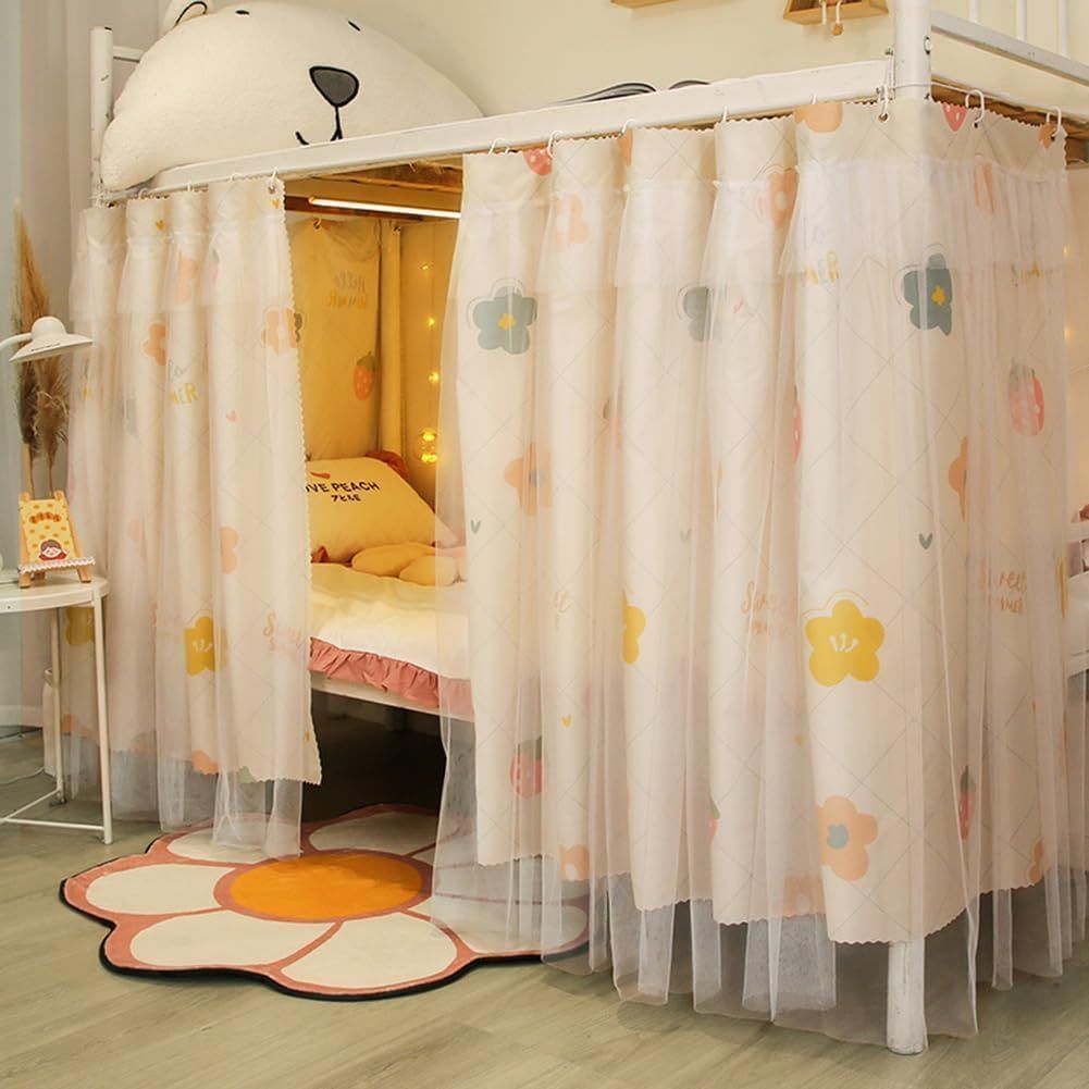 新品 お姫様風 ベッドカーテン 寝室カーテン 遮光 目隠し 2段ベッド用 間仕切りカーテン 通気性 防風 冷気遮断 透けないカーテン 女子 学生 寮 子供部屋 寝室ベッド 上段下段用 遮光カーテン 蚊よけカーテン 取り付け簡単 蚊帳 寝具 装飾 耐久性 おしゃ