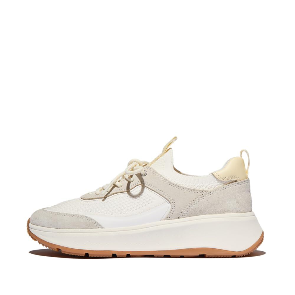 新品 【フィットフロップ】【正規品】 F-MODE SUEDE/KNIT FLATFORM SLIP-ON LACED SNEAKERSレディース スニーカー SunSand/Cream Mix 23.5 cm