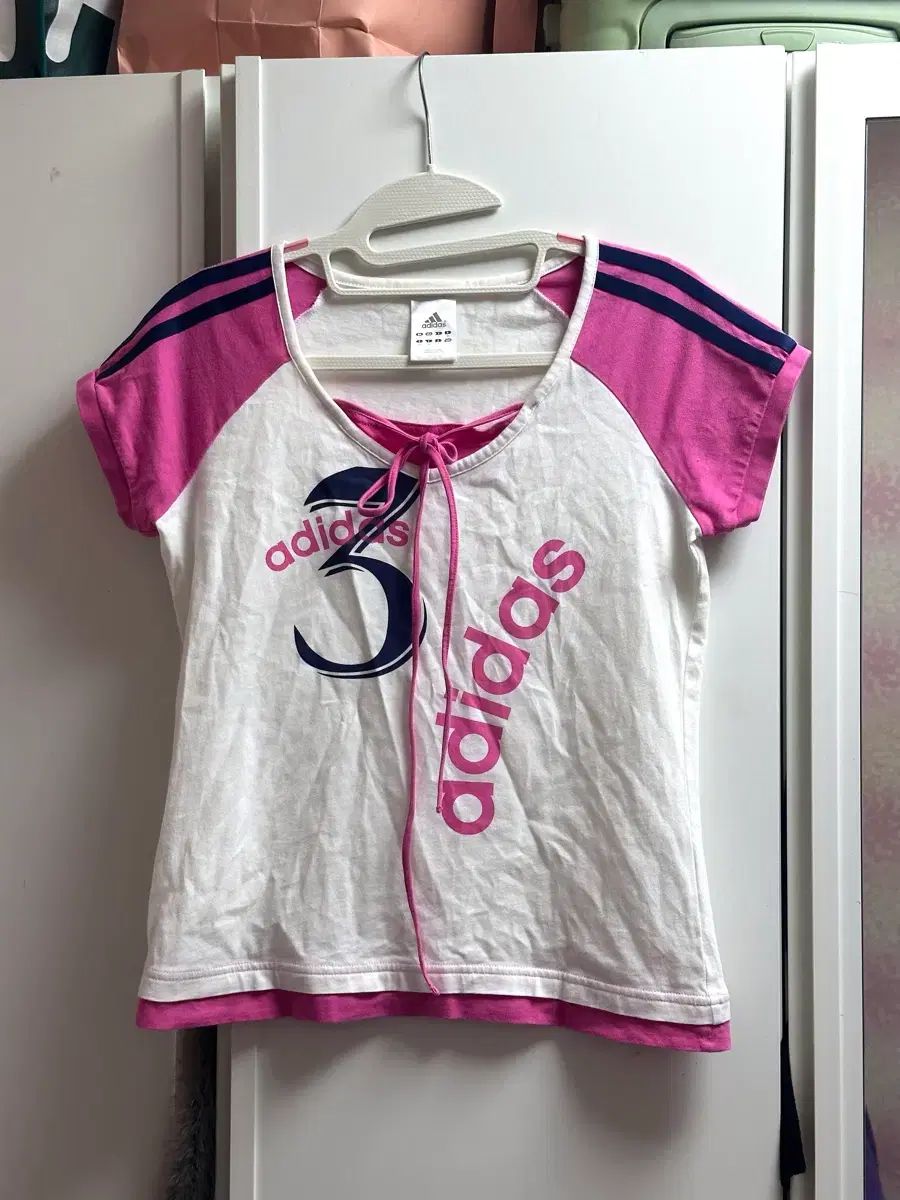 adidas アディダス 半袖Tシャツ 大将 ピンク 3本線 半袖Tシャツ stcヴィンテージ Baby Bear ベイビーベアヴィンテージ