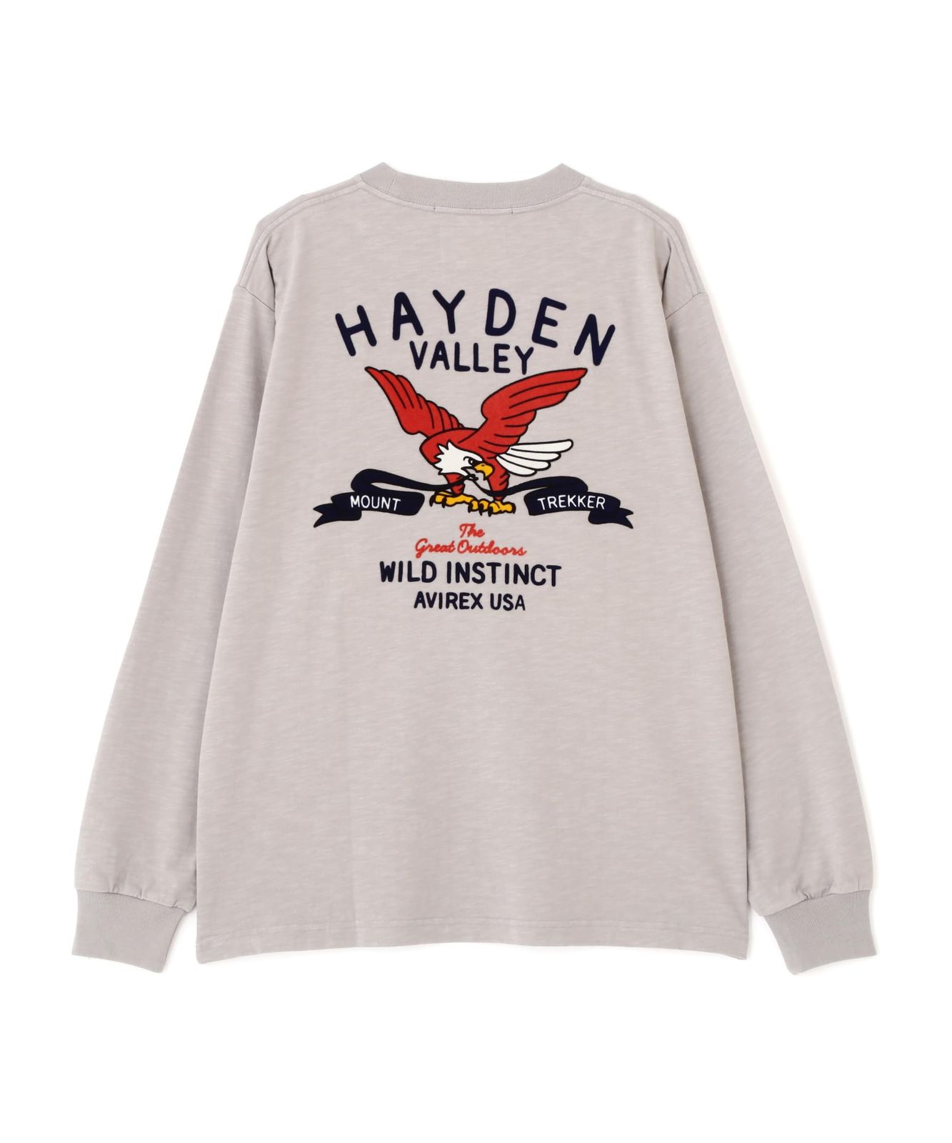 新品 [アヴィレックス] H.V. EAGLE SLUB L/S T-SHIRT ヘイデン・バレー スラブ 長袖 Tシャツ メンズ XL 020 グレー 783-5230034