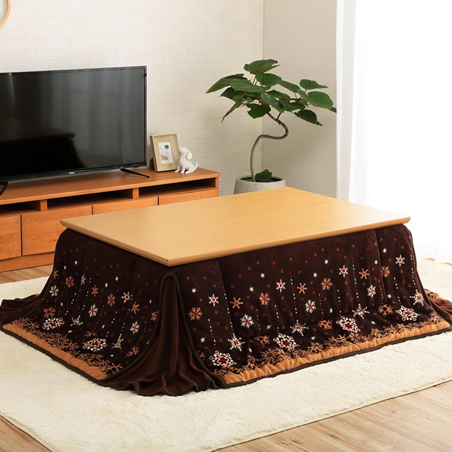 新品 イケヒコ こたつ 掛け 布団 省スペース ミルキー 正方形 ブラウン 約160×160cm ノルディック調 なめらか 省エネ 節約 #1170280061021